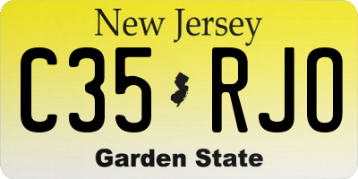 NJ license plate C35RJO
