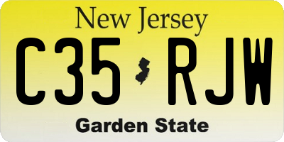 NJ license plate C35RJW