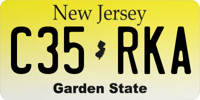 NJ license plate C35RKA
