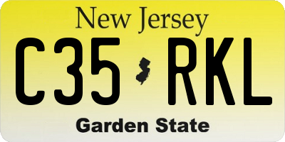 NJ license plate C35RKL