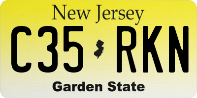 NJ license plate C35RKN