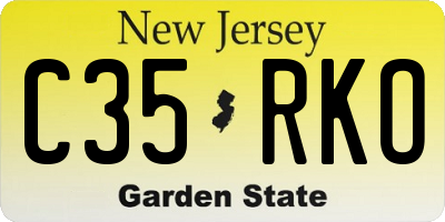 NJ license plate C35RKO