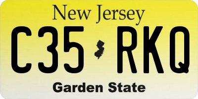 NJ license plate C35RKQ