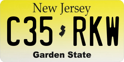 NJ license plate C35RKW