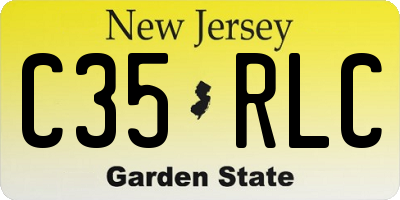 NJ license plate C35RLC