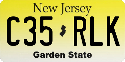 NJ license plate C35RLK