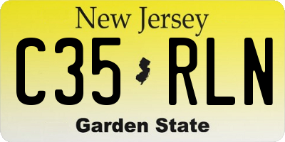 NJ license plate C35RLN