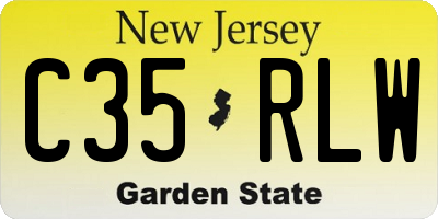 NJ license plate C35RLW
