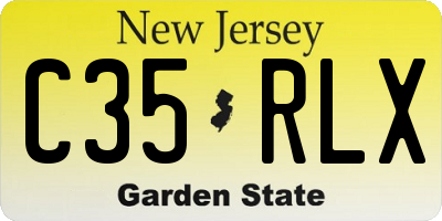 NJ license plate C35RLX