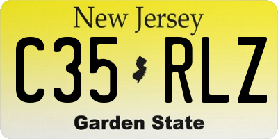 NJ license plate C35RLZ