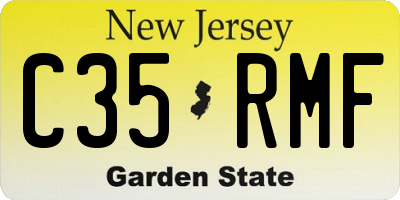 NJ license plate C35RMF