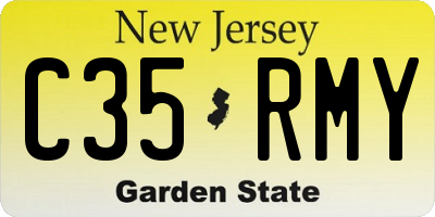 NJ license plate C35RMY