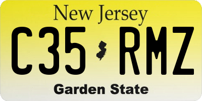 NJ license plate C35RMZ