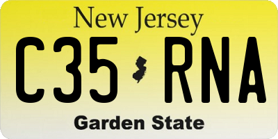 NJ license plate C35RNA