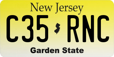 NJ license plate C35RNC