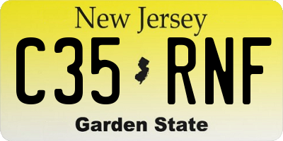 NJ license plate C35RNF