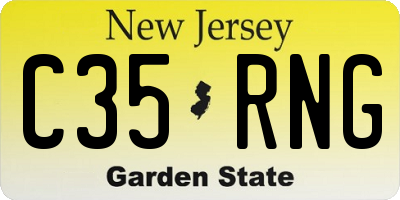 NJ license plate C35RNG