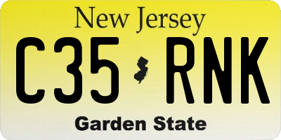 NJ license plate C35RNK