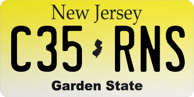 NJ license plate C35RNS
