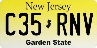 NJ license plate C35RNV