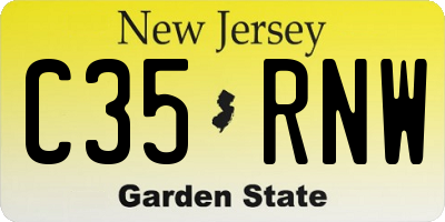 NJ license plate C35RNW