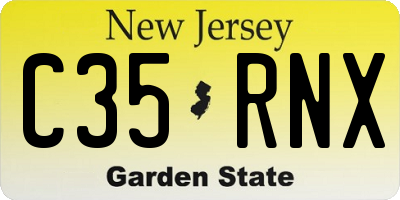 NJ license plate C35RNX