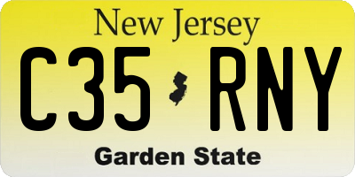 NJ license plate C35RNY