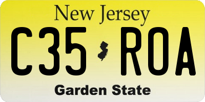 NJ license plate C35ROA