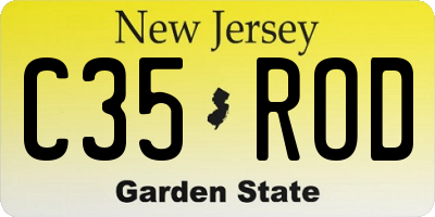 NJ license plate C35ROD