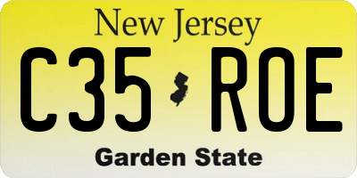 NJ license plate C35ROE