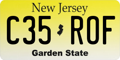 NJ license plate C35ROF