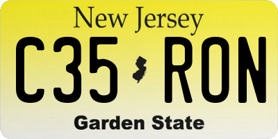 NJ license plate C35RON