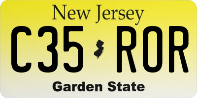 NJ license plate C35ROR
