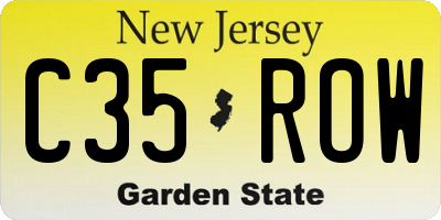 NJ license plate C35ROW