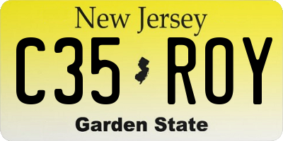 NJ license plate C35ROY