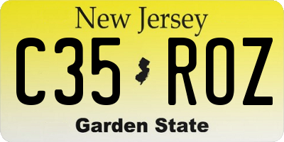 NJ license plate C35ROZ