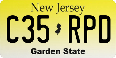 NJ license plate C35RPD