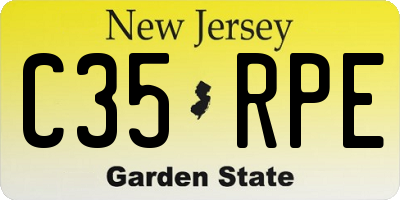 NJ license plate C35RPE