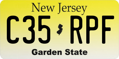 NJ license plate C35RPF