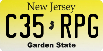 NJ license plate C35RPG