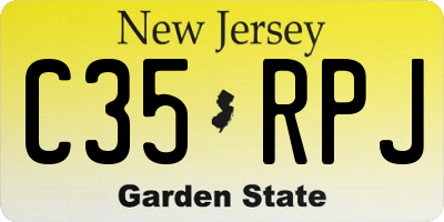 NJ license plate C35RPJ