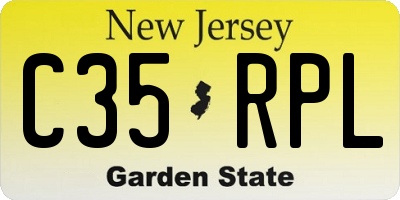 NJ license plate C35RPL