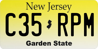 NJ license plate C35RPM
