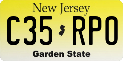 NJ license plate C35RPO