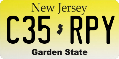 NJ license plate C35RPY