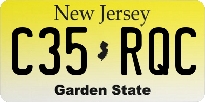 NJ license plate C35RQC
