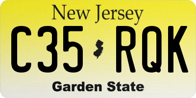 NJ license plate C35RQK