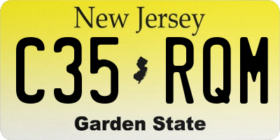 NJ license plate C35RQM