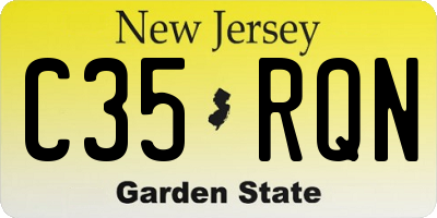 NJ license plate C35RQN
