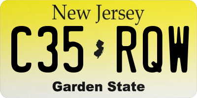 NJ license plate C35RQW